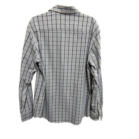 Peter Millar Mens Gray and Blue Plaid Button Up Shirt Size Large - Picture 2 of 6
